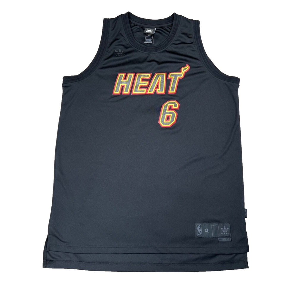 Adidas Swingman LeBron James #6 Miami Heat Black Jersey Men's Size XL NBA